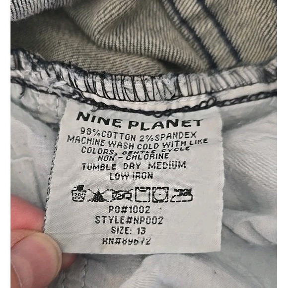 Nine Planet Jeans Wide Leg Dark Wash Size 13 With Embellished Back Pockets - Picture 14 of 16